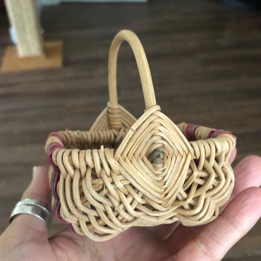 Handmade Tiny Basket Doll Miniature Wicker